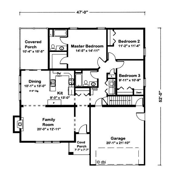 Bloomfield | 1580 Square Foot Cape Floor Plan