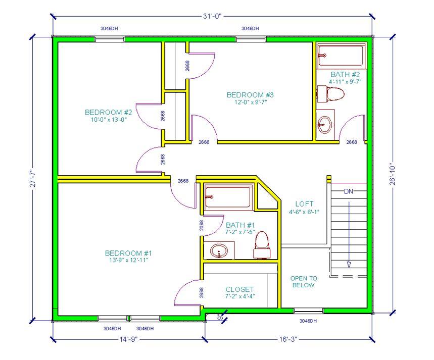 Lawson | 1684 Square Foot Two Story Floor Plan