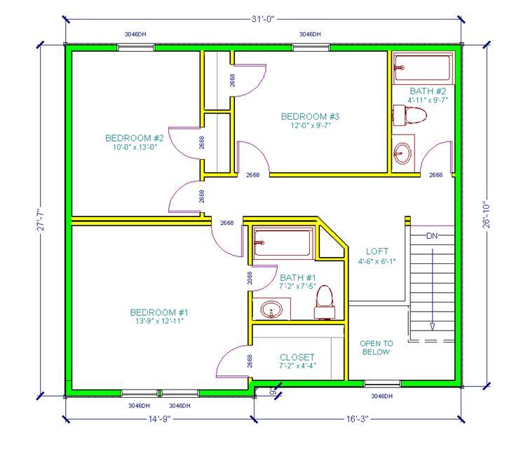 Lawson II | 2060 Square Foot Two Story Floor Plan