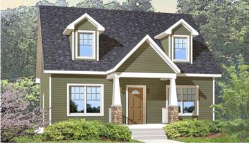 The Somerset I | 1428 Square Foot Cape Floor Plan