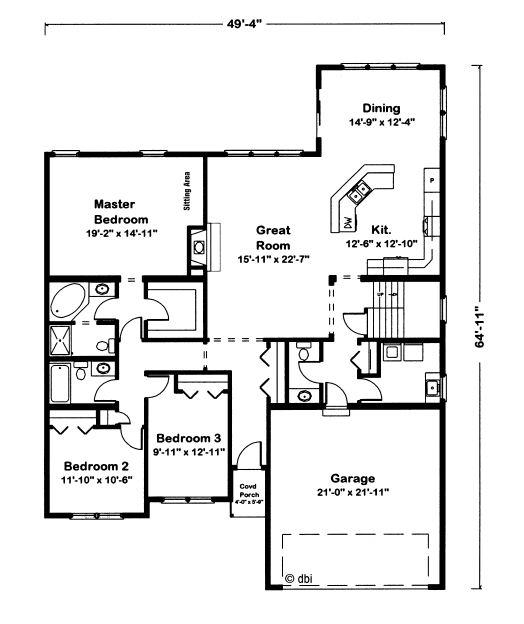 Wildewood | 1987 Square Foot Cape Floor Plan