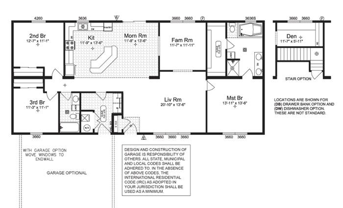 Gallitin | 1840 Square Foot Ranch Floor Plan