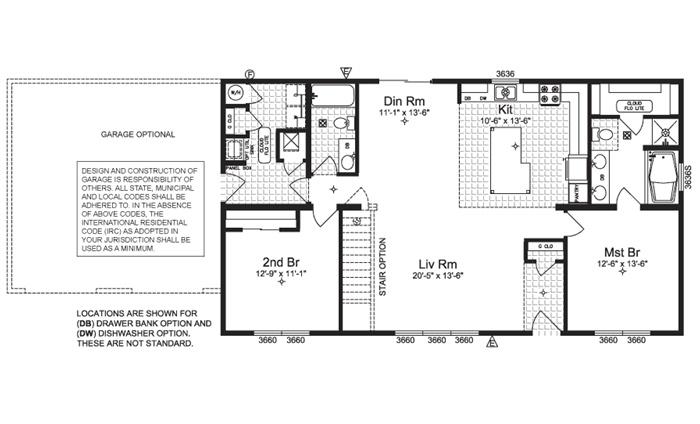 Denver 1495 Square Foot Ranch Floor Plan