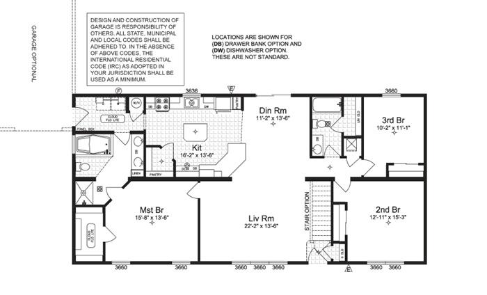 Foxboro | 1725 Square Foot Ranch Floor Plan