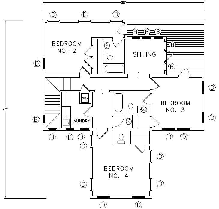 Martin 2341 Square Foot Two Story Floor Plan