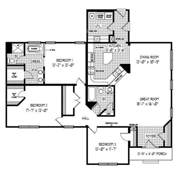 Gainsville MK | 1870 Square Foot Ranch Floor Plan