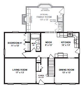 Cape Superior | 1103 Square Foot Cape Floor Plan