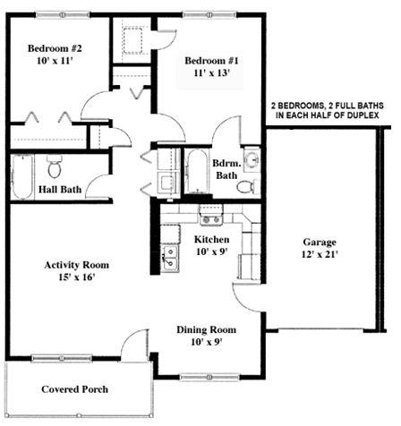 Dayton | 1044 Square Foot Multi-family Floor Plan