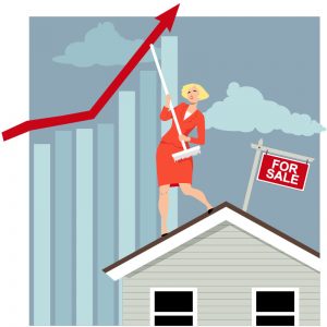 woman on house for sale